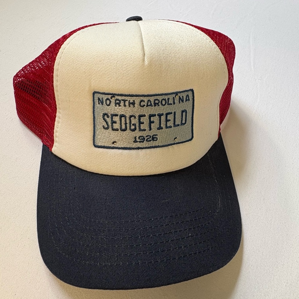 Sedgefield North Carolina Mech Back Trucker Hat Snapback